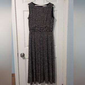 Jessica Howard Black and White Dotted Maxi Dress
